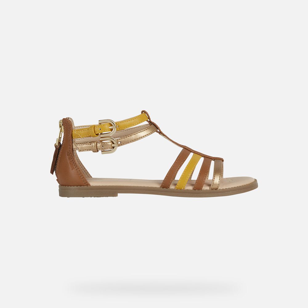 Sandalias Geox Menina Marrom - Karly - LNQZO8042